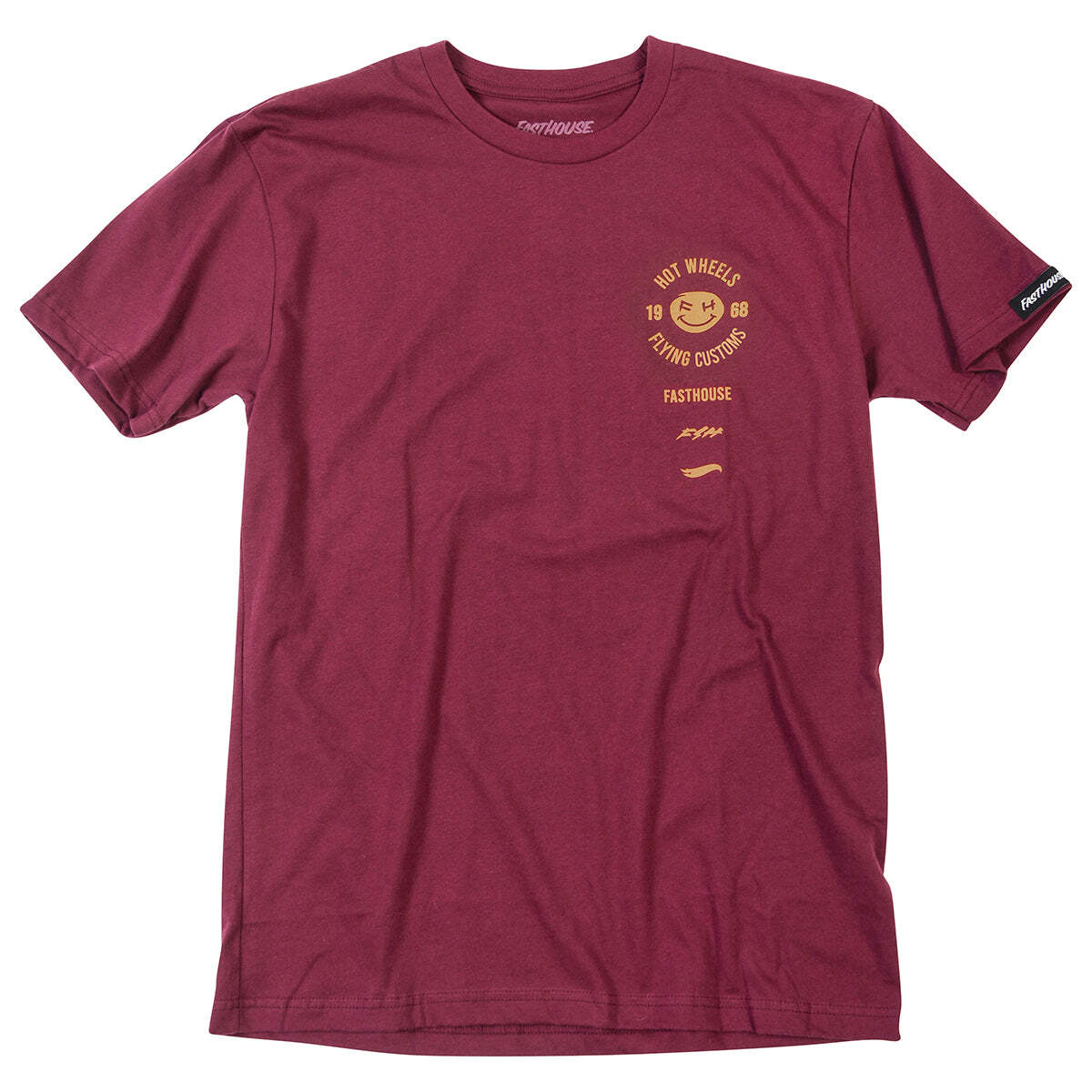 Fasthouse Stacked Hot Wheels Tee - Maroon - FASTHOUSE