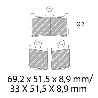 Ferodo Disc Pad Set - FDB2259 ST Sinter Grip Sintered Compound - Road