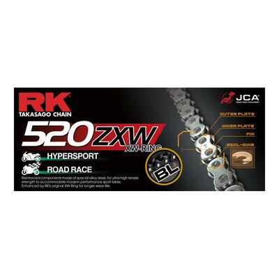 Rk Chain 520Zxw - 130 Link - Black