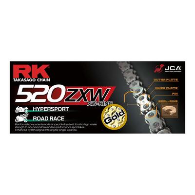 Rk Chain 520Zxw - 130 Link - Gold