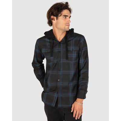 Unit Mens Chester Flannel Shirt - Blue