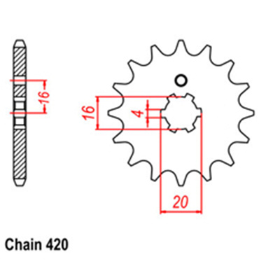 Front Sprocket - Steel  12T 420P