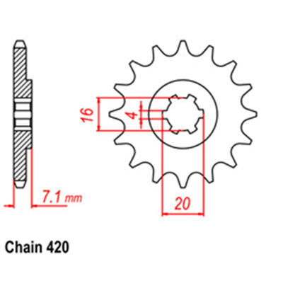 Front Sprocket - Steel  14T 420P