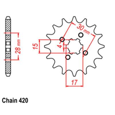 Front Sprocket Steel 12T 420 D/D