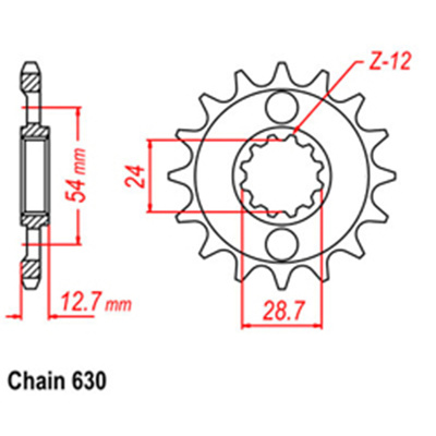 Front Sprocket - Steel  15T 630P