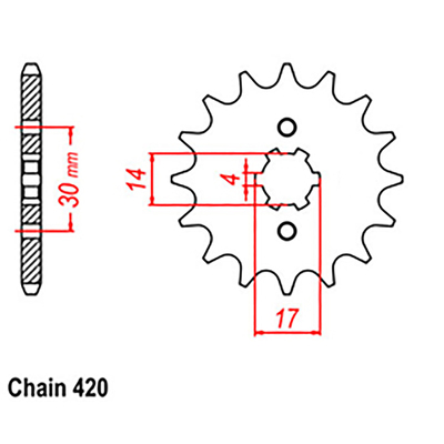 Front Sprocket - Steel 13T 420P