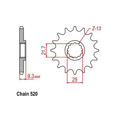 NEW FRONT SPROCKET STEEL 13T 5