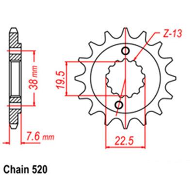 Front Sprocket - Steel  13T 520P