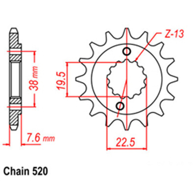 Front Sprocket - Steel  14T 520P