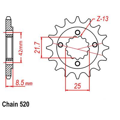 Front Sprocket - Steel  15T 520P D/D