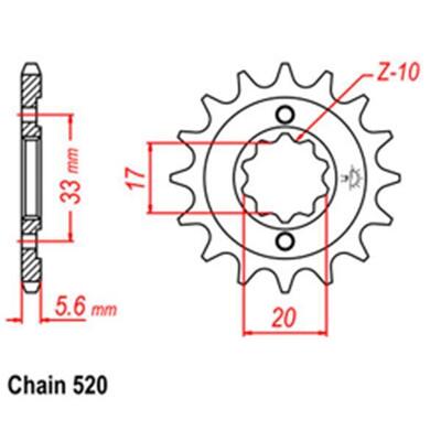 Front Sprocket - Kawasaki/Suzuki - 520 - Steel - 13T