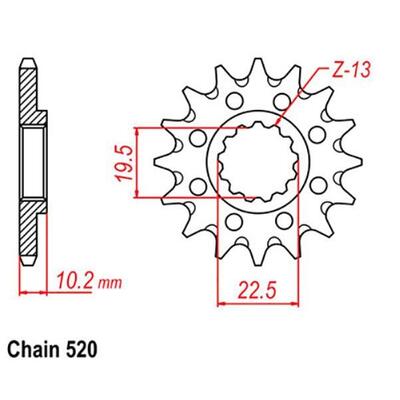 Front Sprocket - Suzuki - 520 - Steel - 14T