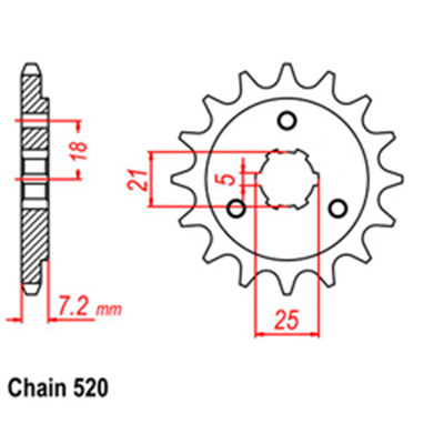 Front Sprocket - Steel  14T 520P