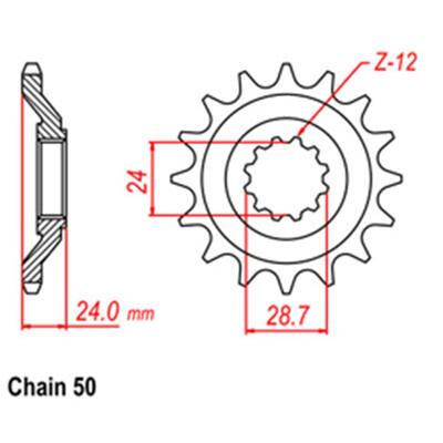 Front Sprocket - Steel  17T 530P