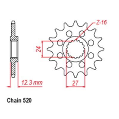 Front Sprocket - Steel  17T 520P