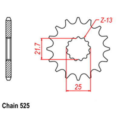 Front Sprocket - Steel  16T 525P