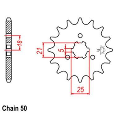 Front Sprocket - Yamaha/Kawasaki - 530 - Steel - 15T