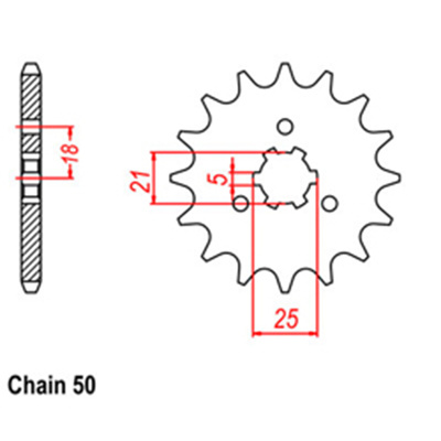 Front Sprocket - Steel  16T 530P