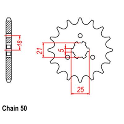 Front Sprocket - Steel  17T 530P