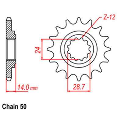 Front Sprocket - Steel  17T 530P