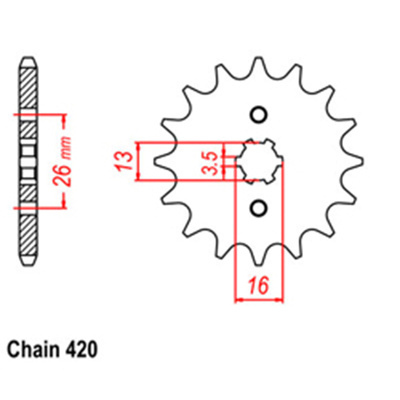 Front Sprocket - Steel  11T 420P