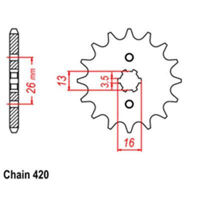 Front Sprocket Steel 14T 420