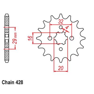 FRT SPR STEEL 14T #428 D/D