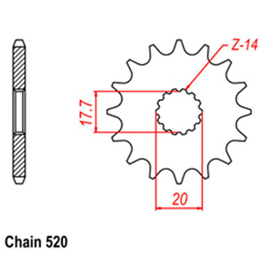 Front Sprocket - Steel  12T 520P