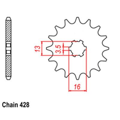 Front Sprocket - Steel  12T 428P