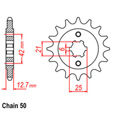 Front Sprocket - Steel  16T 530P