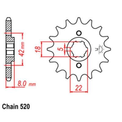 Link Front Sprocket - Yamaha/Suzuki - 520 - Steel - 15