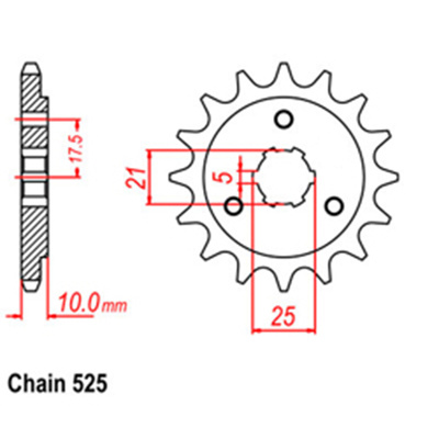 Front Sprocket - Steel  13T 525P