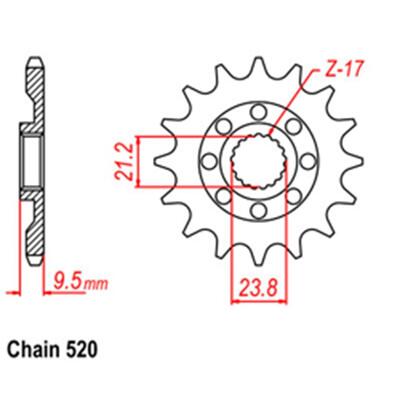 Front Sprocket - Steel  13T 520P