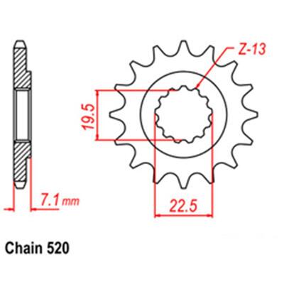 Front Sprocket - Steel  15T 520P