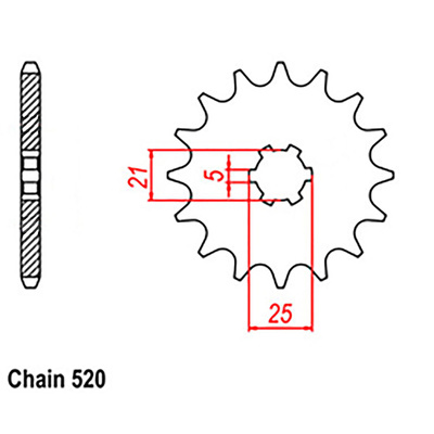 Front Sprocket - Steel  11T 520P (Not Drilled)