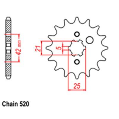 Front Sprocket - Steel  13T 520P D/D