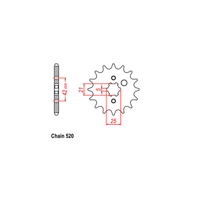 Front Sprocket - Steel 14T 520P D/D