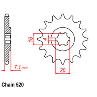 Front Sprocket - Steel  10T 520P