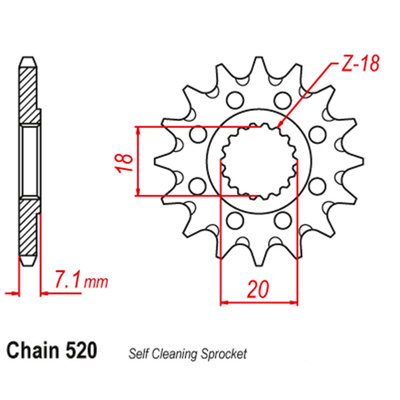 Front Sprocket - Steel  13T 520P