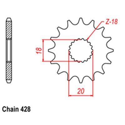 Front Sprocket - Steel  13T 428P