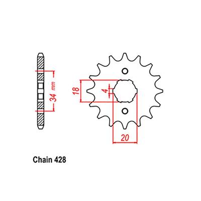 Front Sprocket - Steel  17T 428P