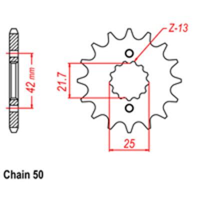 Front Sprocket - Steel  13T 530P D/D