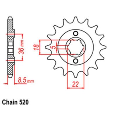 Front Sprocket Steel 14T 520