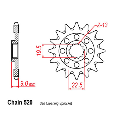 Front Sprocket - Steel  13T #520