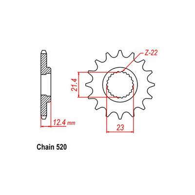 Front Sprocket - Steel  14T 520P