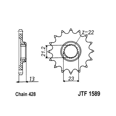 Front Sprocket - Steel  15T 428P