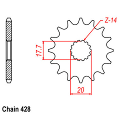 Front Sprocket - Steel  13T 428P