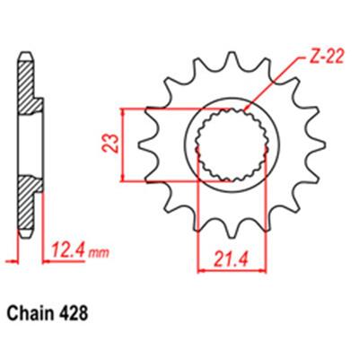 Front Sprocket - Steel  15T 428P