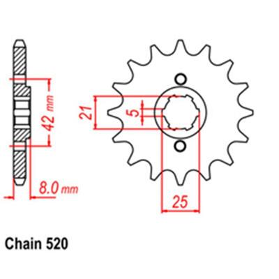 Front Sprocket Steel 14T 520