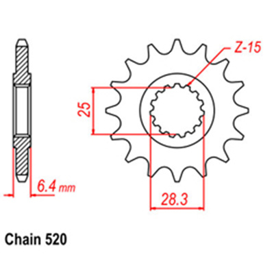 Front Sprocket - Steel  13T 520P